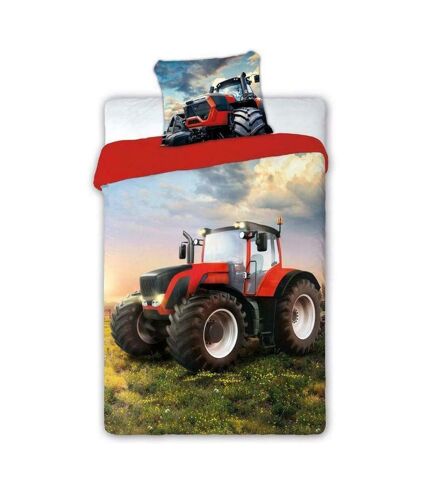 Cotton Tractor Duvet Set (Red/Blue/Green) - UTAG1051