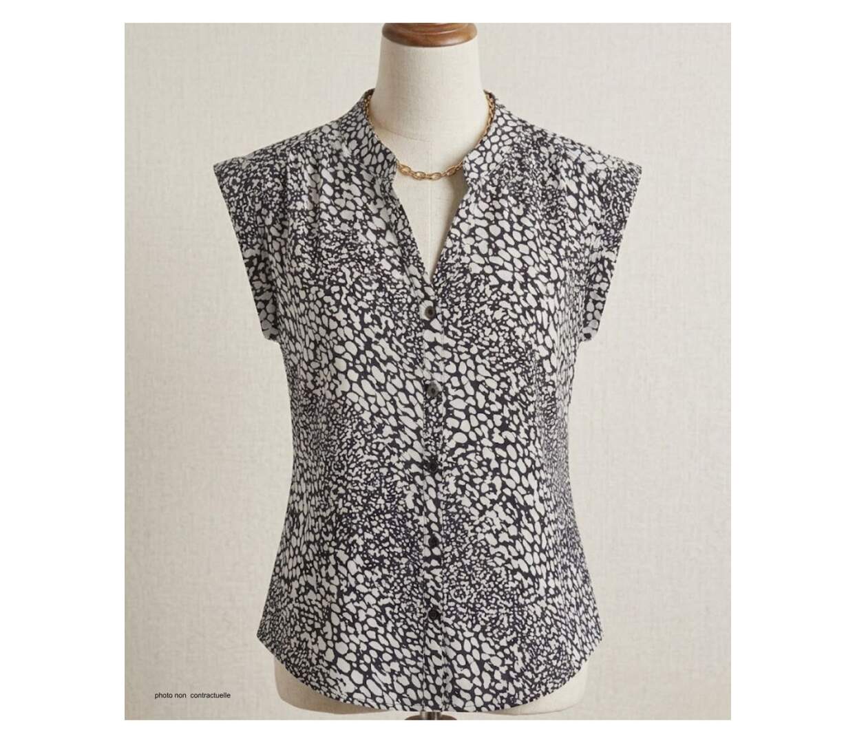 Chemisier sans manches MAYFLOWER N1132A : le top en viscose fluide pour un été frais et élégant-3
