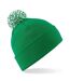 Bonnet Snowstar Adulte Vert Blanc Beechfield-1