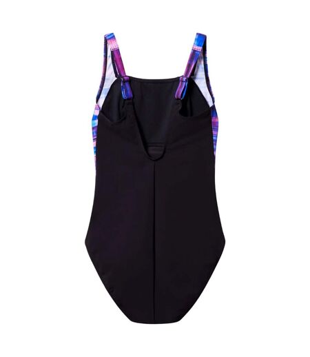 Maillot De Bain 1 Pièce À Bretelles Ajustables Motif/style À Motifs Luna Lustre Femme Noir Speedo