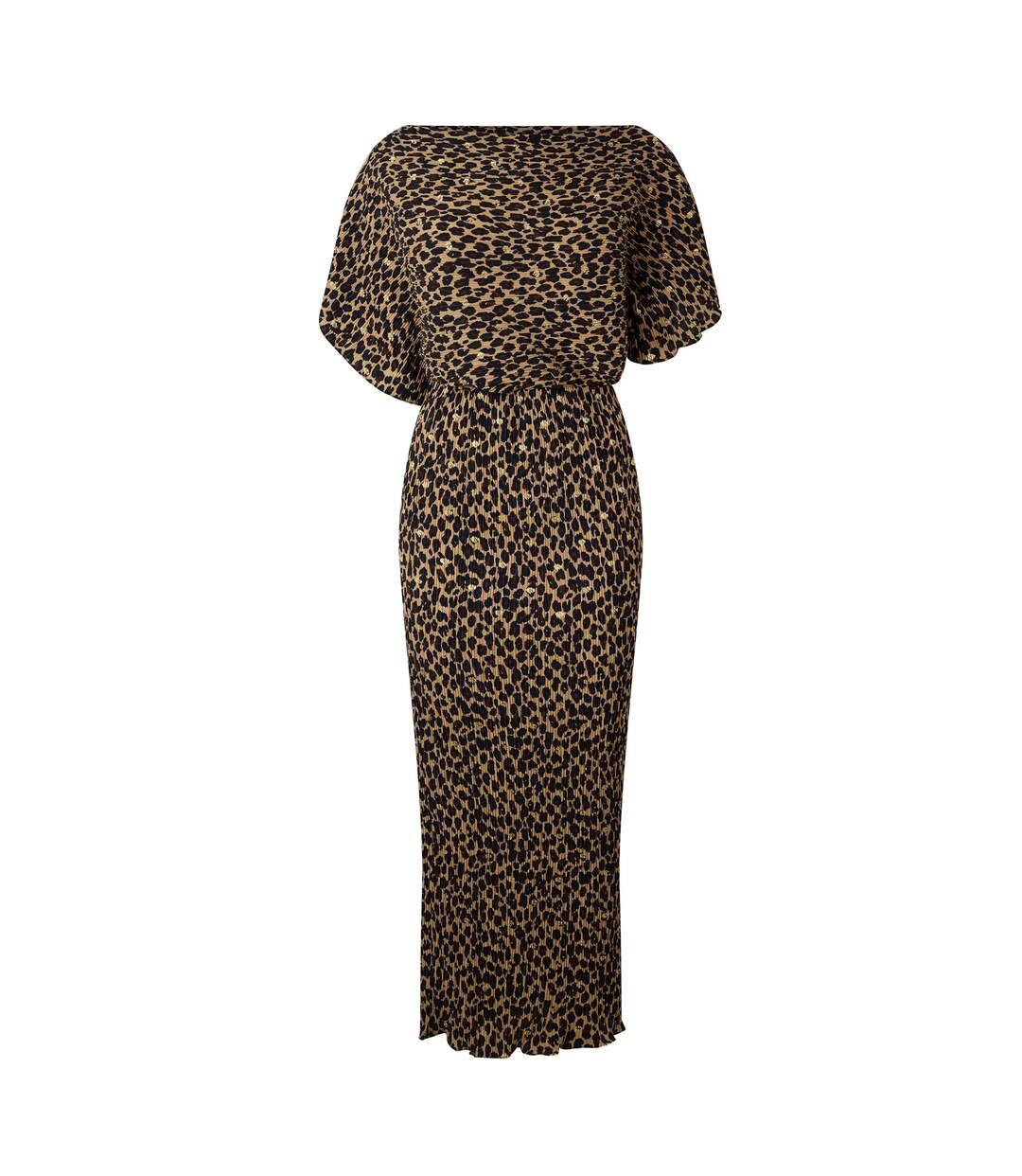 Robe Longue Imprimé Léopard À Cape Femme Marron Never Fully Dressed-1
