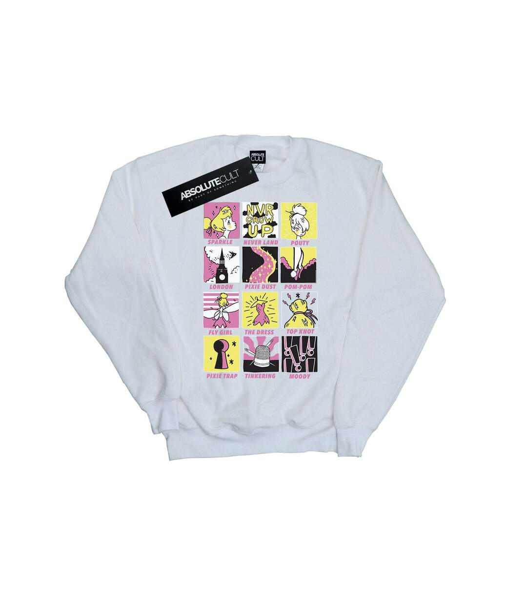 Disney Sweat Femme/Ladies Tinkerbell Squares (Blanc) - UTBI40898-1
