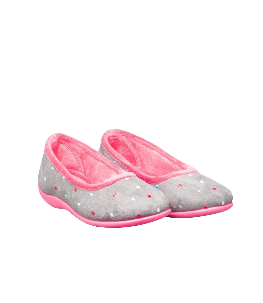 Isla chaussons ballerines à mémoire de forme femme gris/fuchsia Sleepers