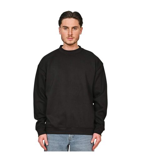 Unisex Adult Premium Combed Cotton Extended Neckline Oversized Sweatshirt Black Casual Classics