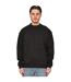 Unisex Adult Premium Combed Cotton Extended Neckline Oversized Sweatshirt Black Casual Classics-3