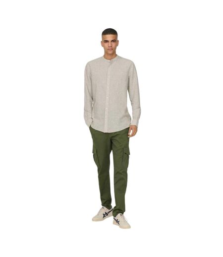 Mens Dean Regular Cargo Trousers Olive Night Only