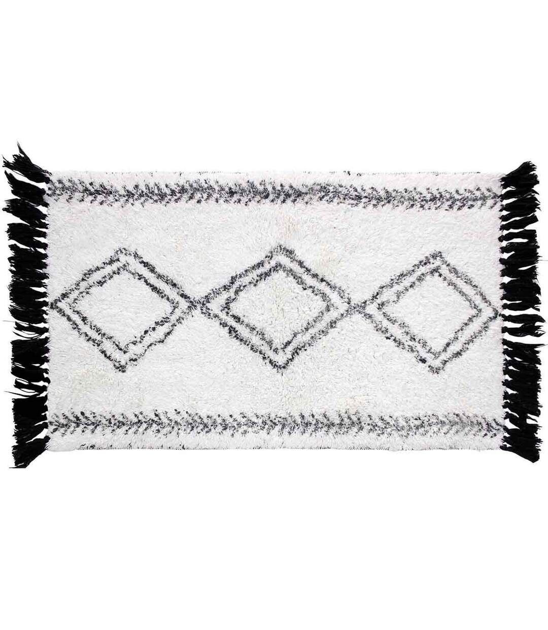 Tapis de Bain à Franges Freya 50x80cm Blanc-1