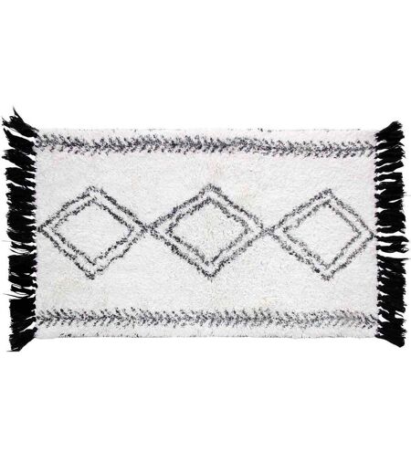 Tapis de Bain à Franges Freya 50x80cm Blanc