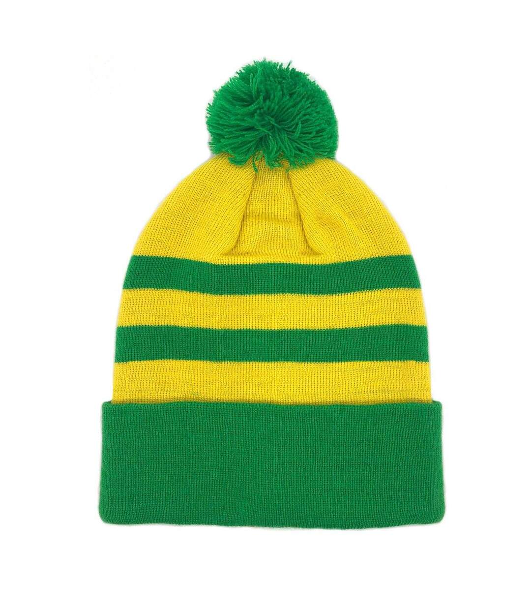 Norwich Retro Bobble Football Beanie Yellow Green Fan Originals-1