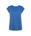 T-shirt bleu femme pieces lurex stripes-1