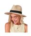 Fédora Motif/style Paille Noir Naturel Beechfield-3