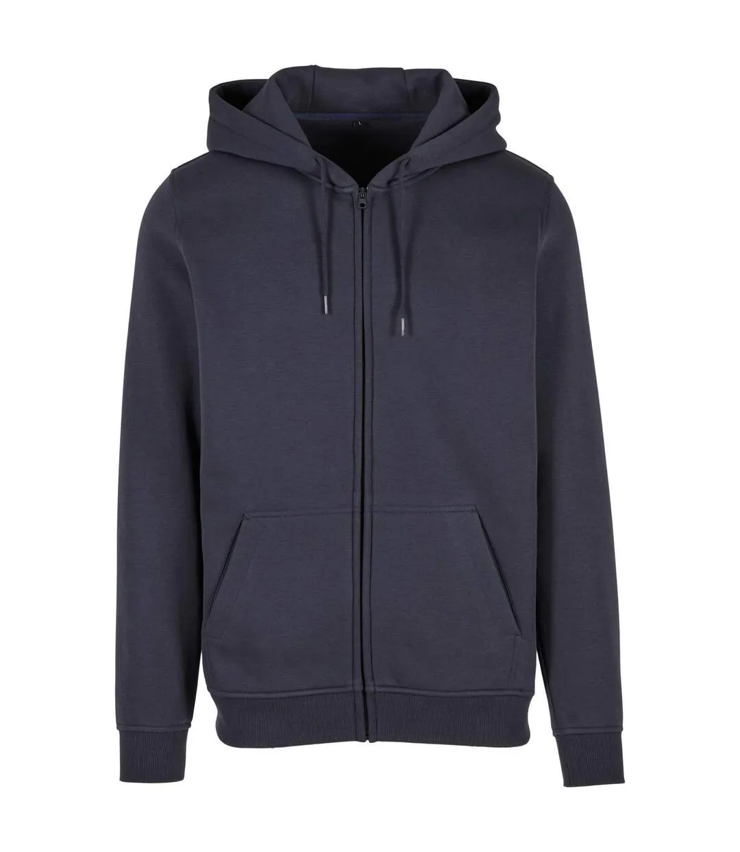 Sweat À Capuche Zippé Hommes Bleu Marine Build Your Brand-1