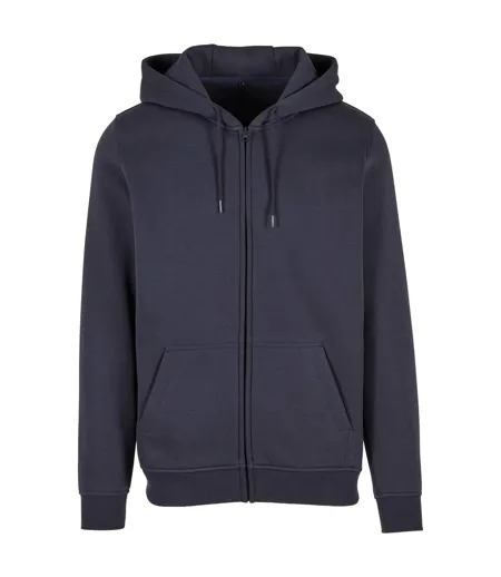 Sweat À Capuche Zippé Hommes Bleu Marine Build Your Brand