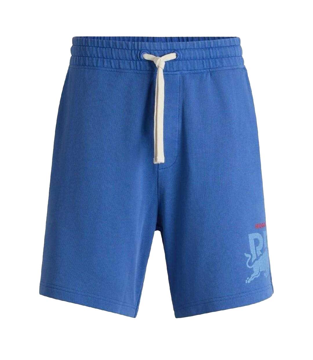 Mens Washed Elasticated Waist Relaxed Fit Sweat Shorts Medium Blue Hugo-1
