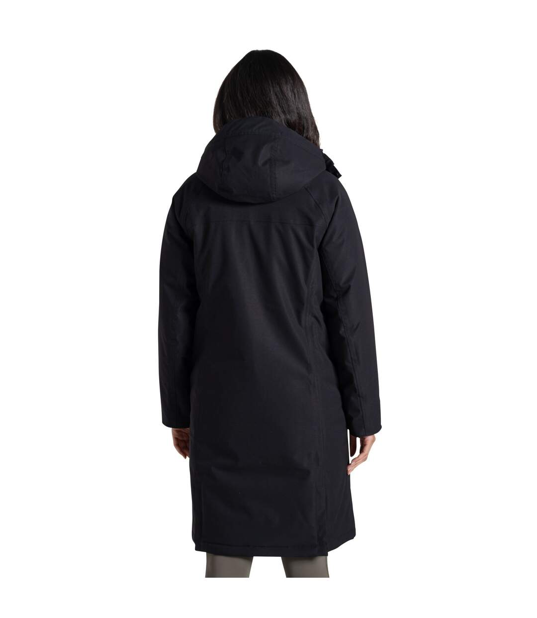 Veste Imperméable Longue Et Unie À Capuche Rosalind Femme Noir Craghoppers-3