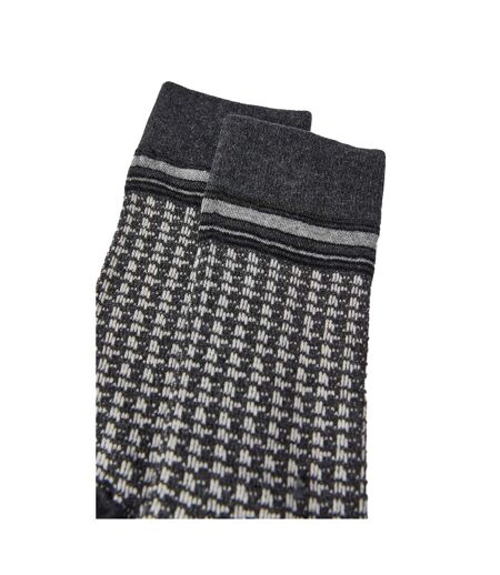 Mens houndstooth jacquard socks dark grey Burton