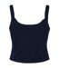 Womens/ladies plain micro-rib spaghetti strap tank top solid navy Bella + Canvas