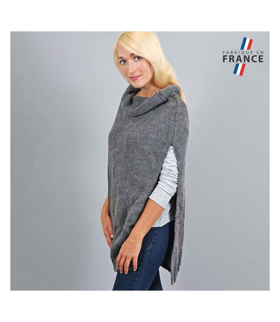 Poncho col roulé Ania  - Fabriqué en France-2