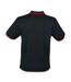 Mens coolplus tipped polo shirt black/red Henbury