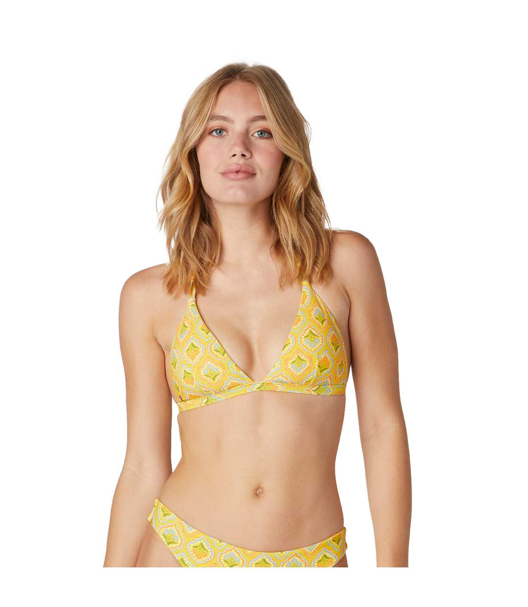 Haut de maillot de bain triangle reversible jaune Majolique-2