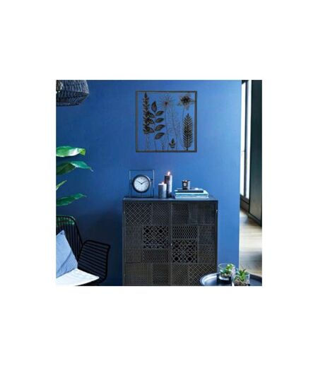 Décoration Murale en Métal Feuillu 40cm Noir