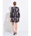 Robe courte col V imprimé cachemire-2