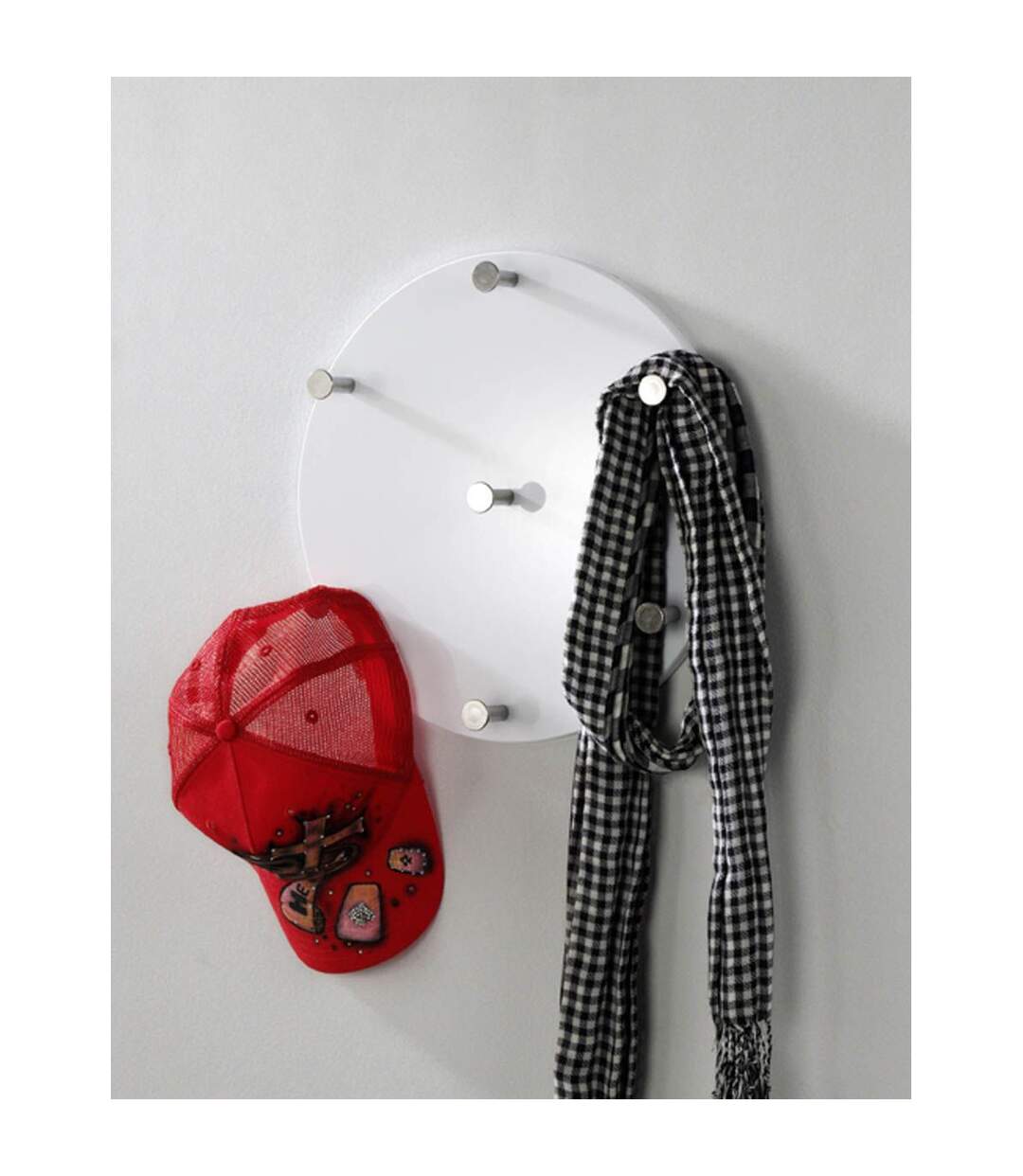 Patère Murale Ronde Kely 35cm Blanc-3