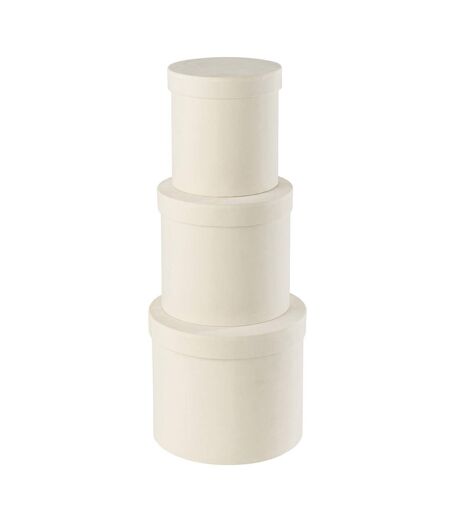 Lot de 3 Boîtes de Rangement Rondes Vaughn 27cm Blanc