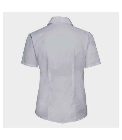 Russell Collection Womens/Ladies Oxford Short-Sleeved Shirt (White)