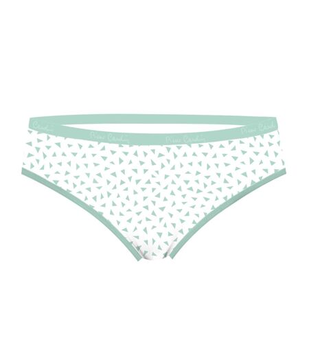 Lot de 3 slips femme  en coton uni et imprimé ceinture fine 2cm Pck12 Pierre Cardin