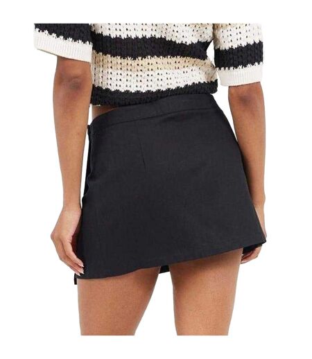 Womens/ladies Wrap Mini Skirt Black Brave Soul