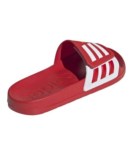 Claquettes Motif/style Triple Rayures Adilette Femme Rouge Vif Blanc Adidas