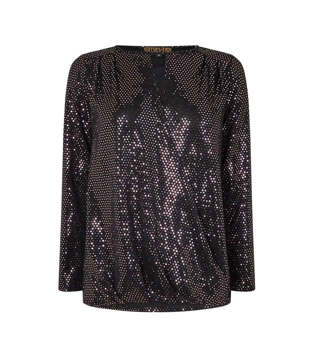 Womens/ladies Sparkle Wrap Top Metallic Biba-2