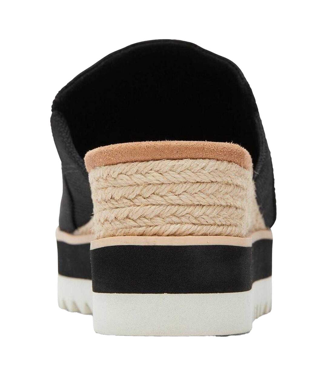 Womens/ladies Diana Open Toe Wedge Mules Black Toms-2