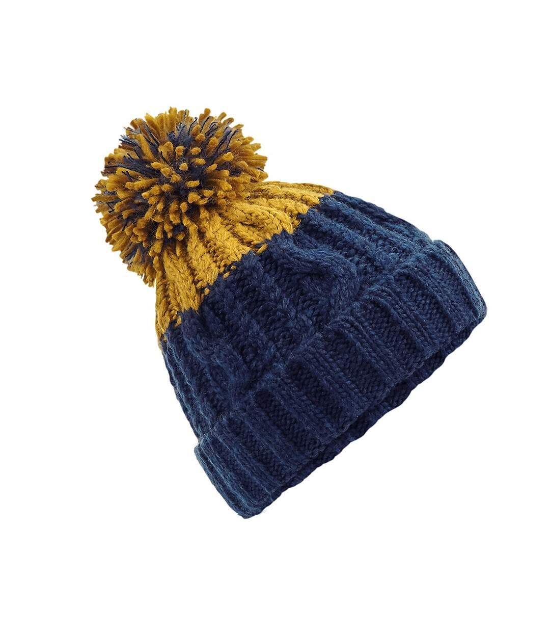 Beechfield Apres Beanie (Oxford Navy/Fire Red) - UTPC3947-1