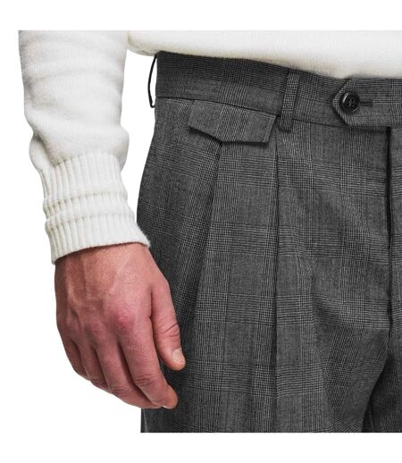 Mens Pleated Trousers Silver Boss