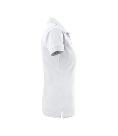 Womens/ladies Stretch Polo Shirt White Printer