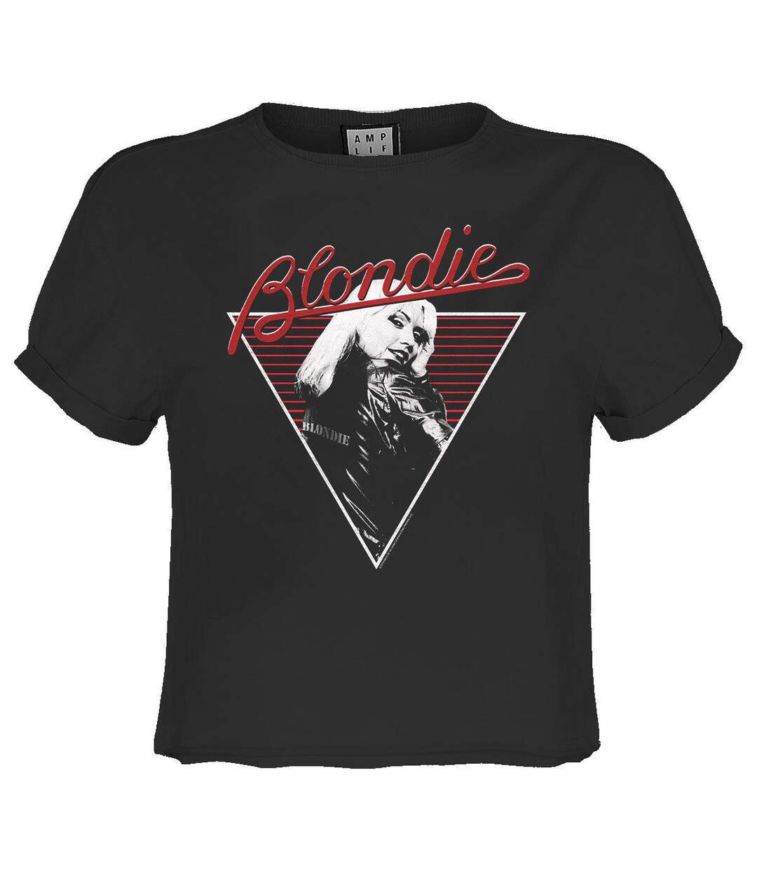 Womens/ladies 74 Blondie Crop T-shirt Charcoal Amplified-1