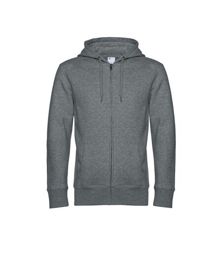 Sweat À Capuche Zippé Mens King Gris Foncé Chiné B&C