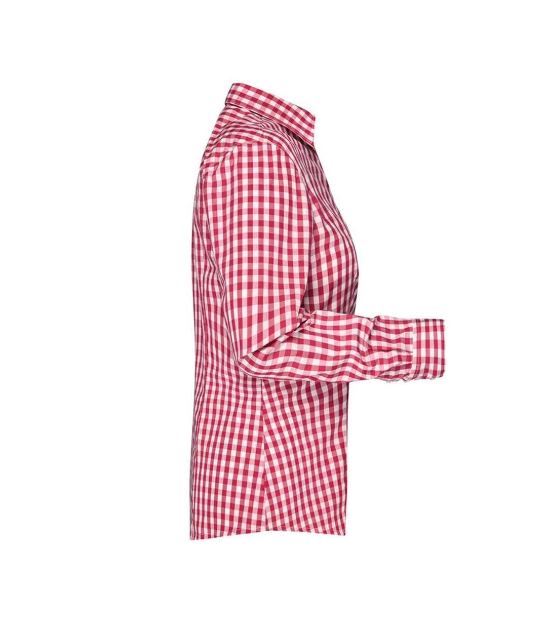 Blouse Motif/style À Carreaux Femme Rouge Blanc James And Nicholson-3