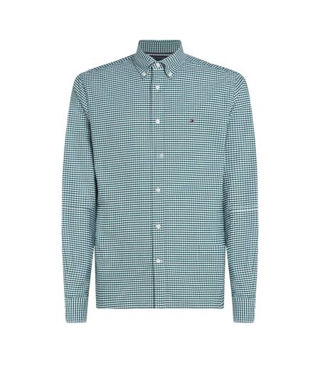 Mens Gingham Check Oxford Regular Shirt Green Tommy Hilfiger