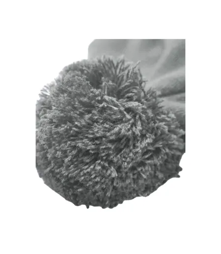 Bonnet Motif/style Pompon Cendre Blanc Beechfield