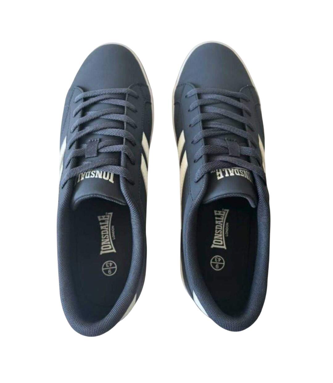 Mens Lace Trainers Navy White Lonsdale-4