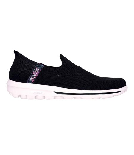 Womens/ladies go walk travel slip-on trainers black/white Skechers