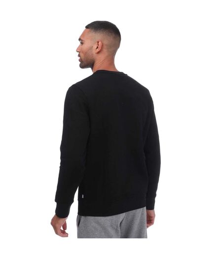 Mens Logo Printed Crew Neck Sweatshirt Black DKNY