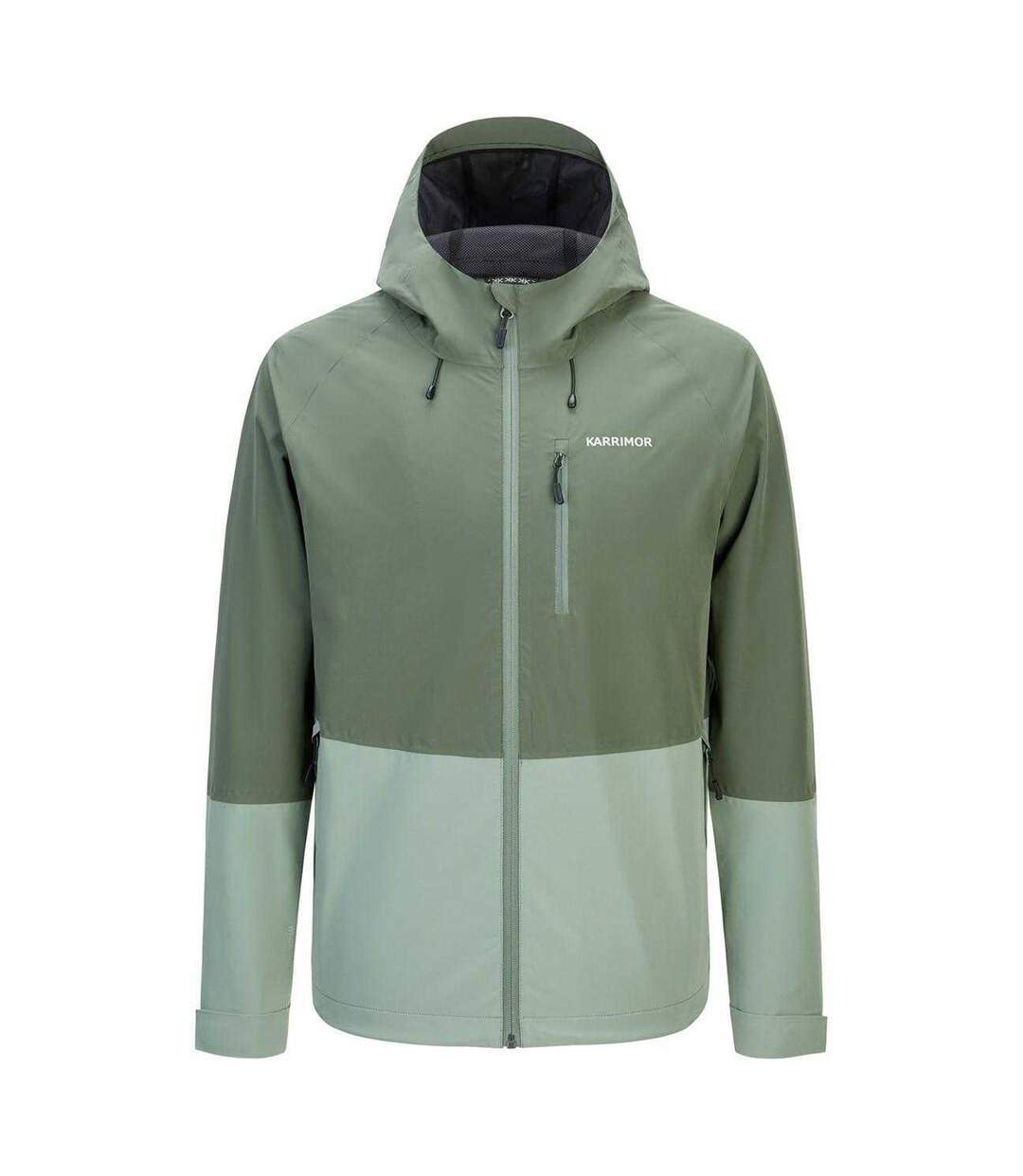 Mens Colour Block Hooded Jacket Green Karrimor-1