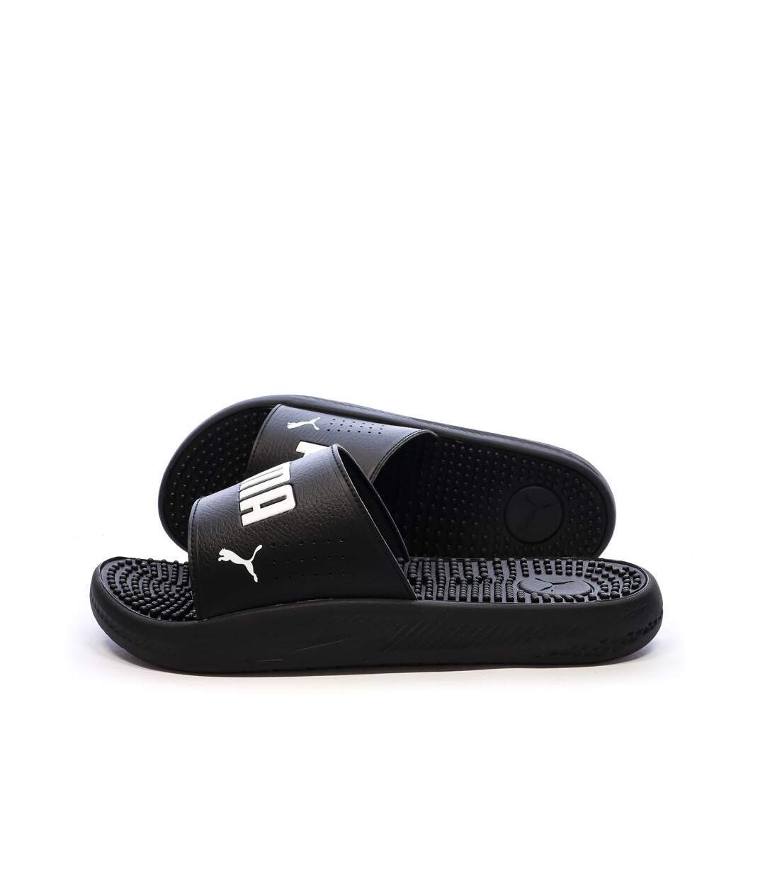 Claquettes noires homme puma softride-1