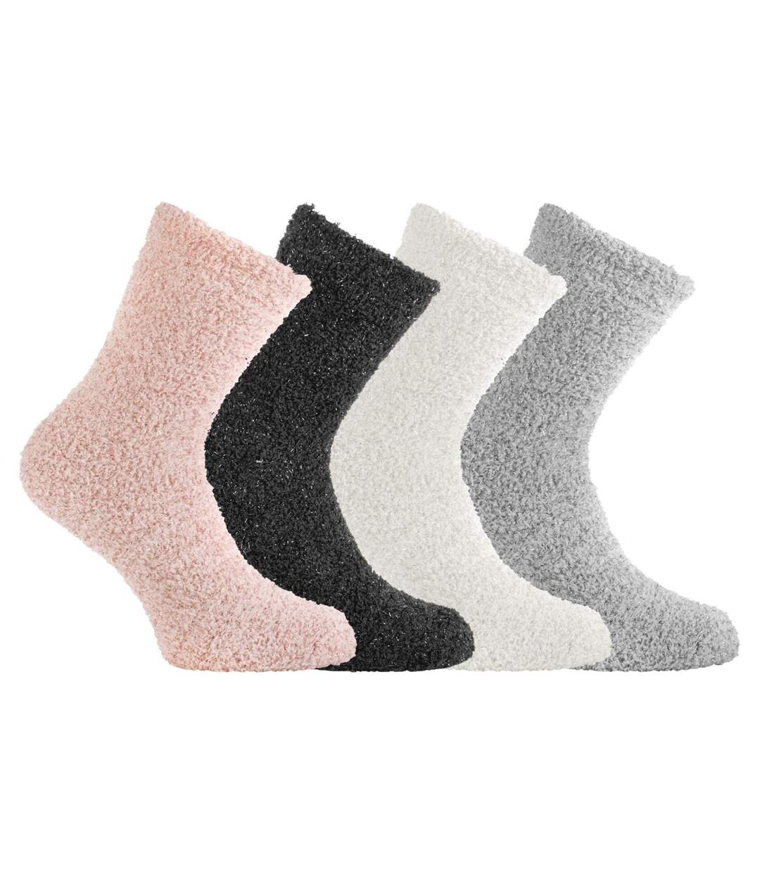 Lot de 4 paires de chaussettes femme en maille chenille lurex Angela Pierre Cardin-1