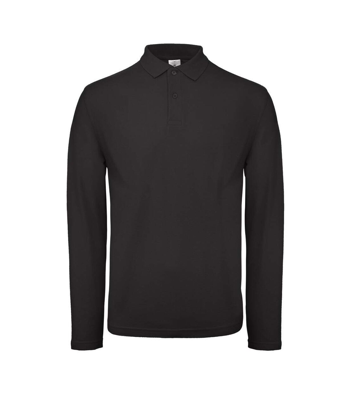 B&C Collection Mens Long Sleeve Polo Shirt (Black)