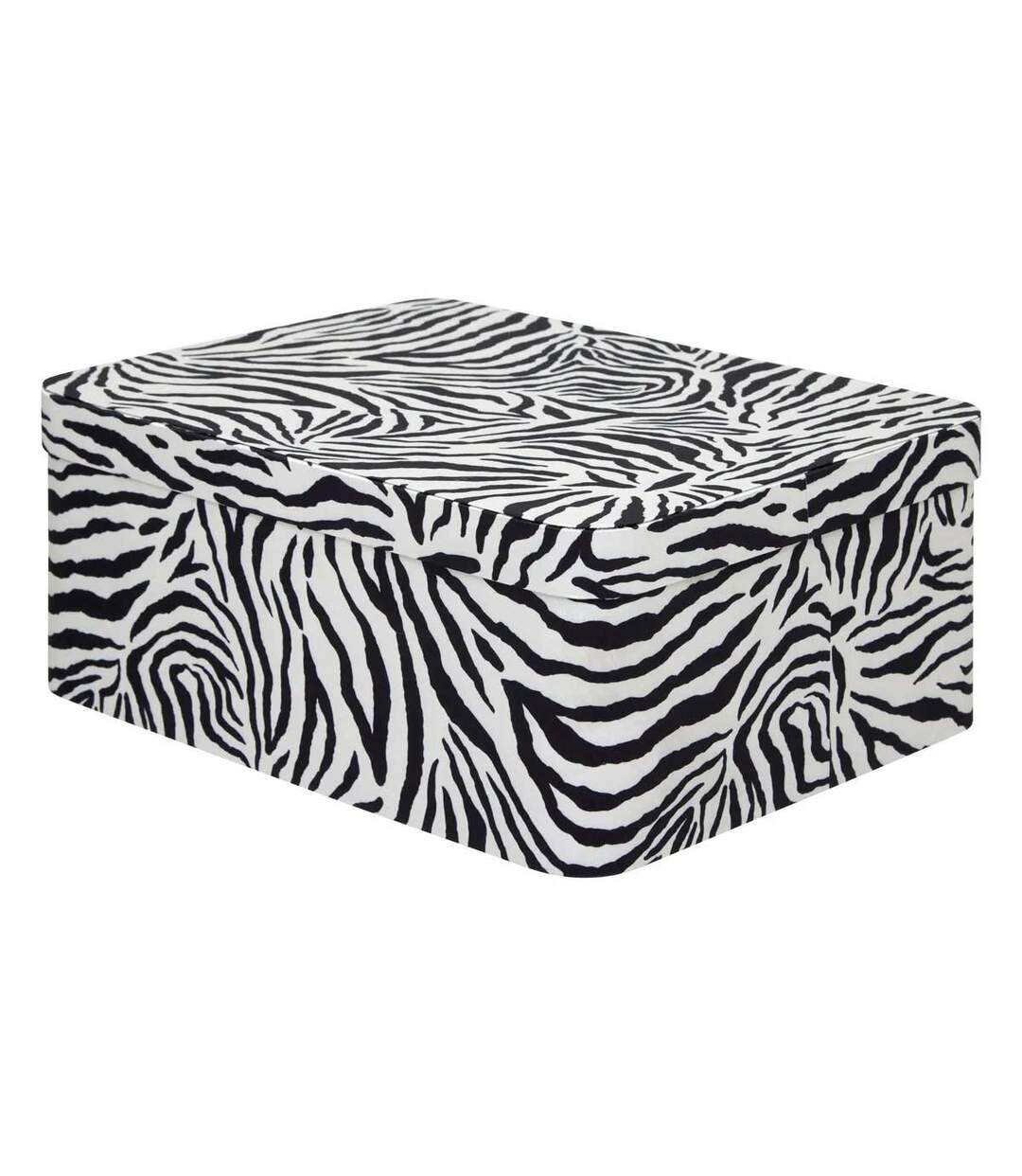 Lot de 4 Boîtes Déco Zébra Polybox 39cm Beige-2